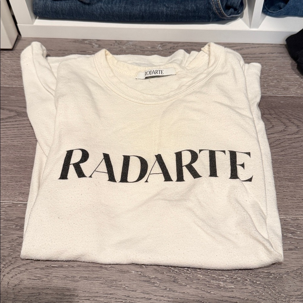 Rodarte Off-White Tee with Black Logo